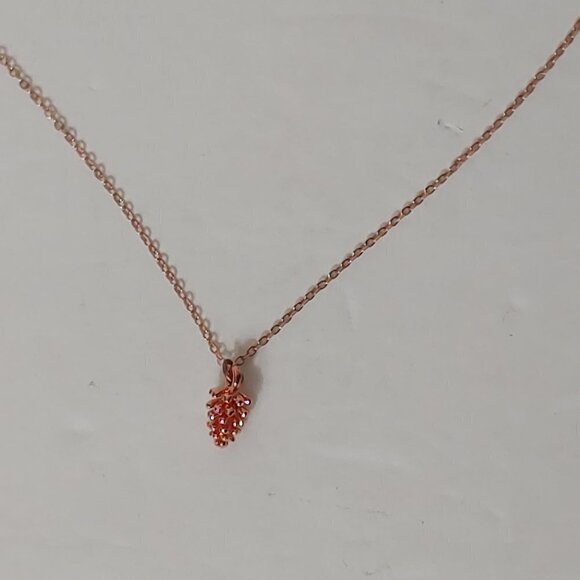 NWT Pinecone Necklace Rose Gold Tone Tree Metal Gift Stocking Stuffer - Picture 2 of 6